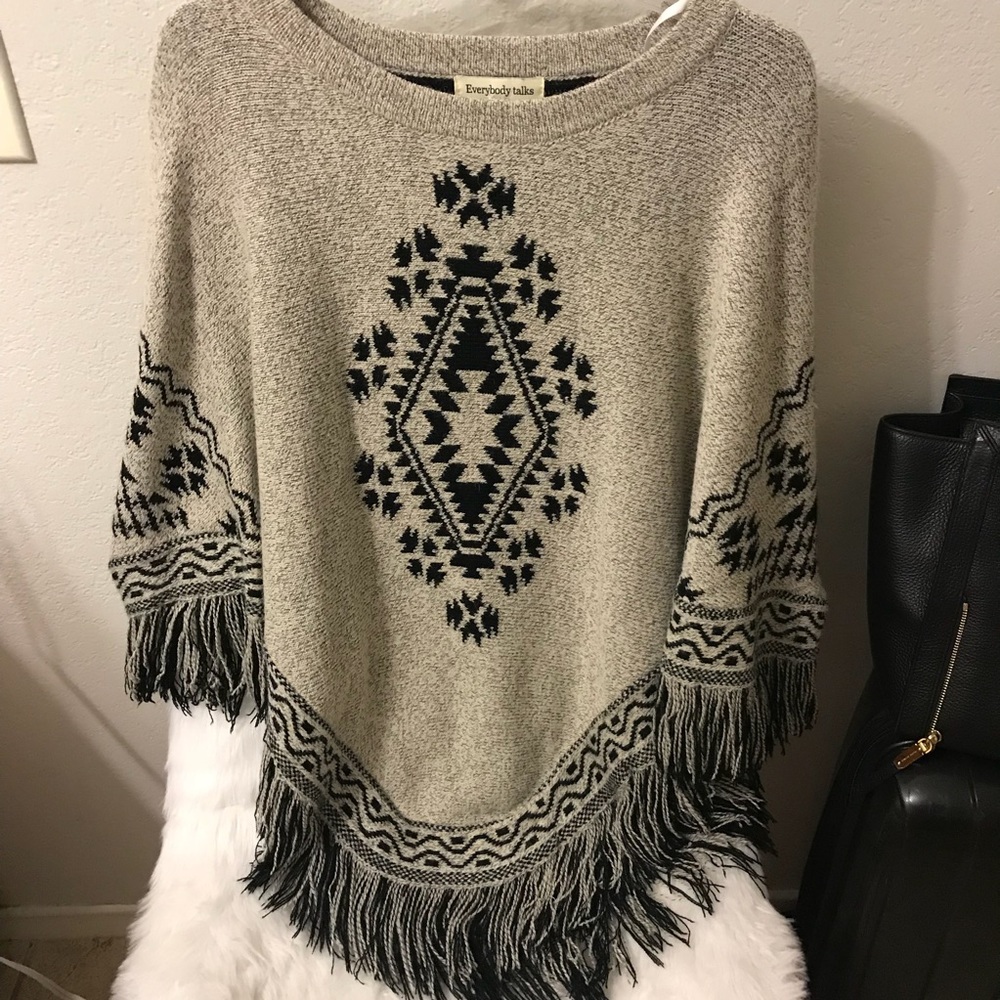 LF Poncho with fringe